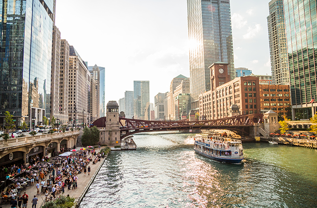 Chilling by the Chicago River